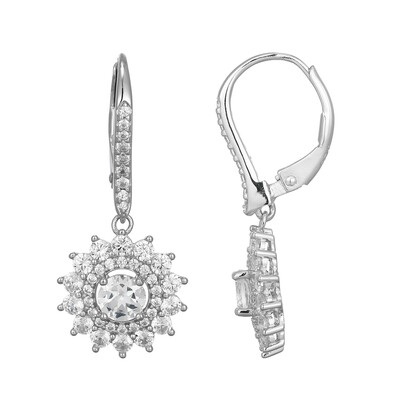White Topaz Silver Earrings