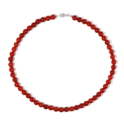 Red Onyx Silver Necklace