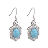 Larimar Silver Earrings
