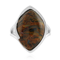 Golden Pietersite Silver Ring