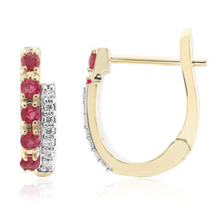 18K Red Beryl Gold Earrings
