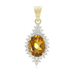 Cognac Quartz Silver Pendant