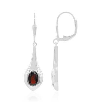 Garnet Silver Earrings