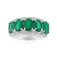 Green Agate Silver Ring