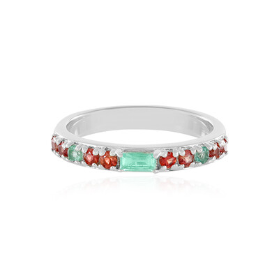 Russian Emerald Silver Ring