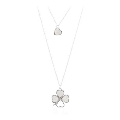 White Moonstone Silver Necklace