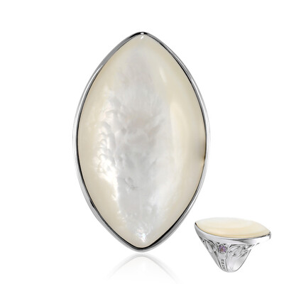 Mother of Pearl Silver Ring (MONOSONO COLLECTION)