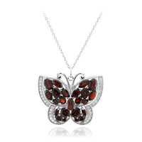Garnet Silver Necklace