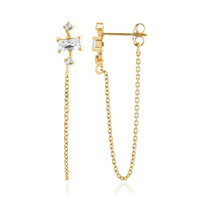White Topaz Silver Earrings