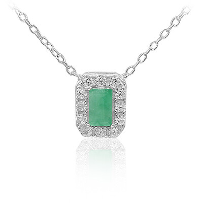 Emerald Silver Necklace