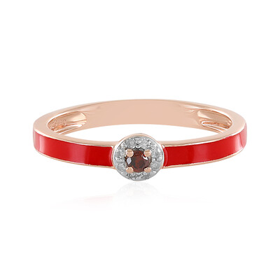 I4 Red Diamond Silver Ring