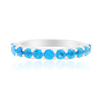 Neon Blue Apatite Silver Ring