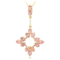 18K Unheated Padparadscha Sapphire Gold Necklace (AMAYANI)