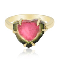 Watermelon Tourmaline Silver Ring