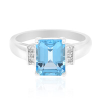 Swiss Blue Topaz Silver Ring