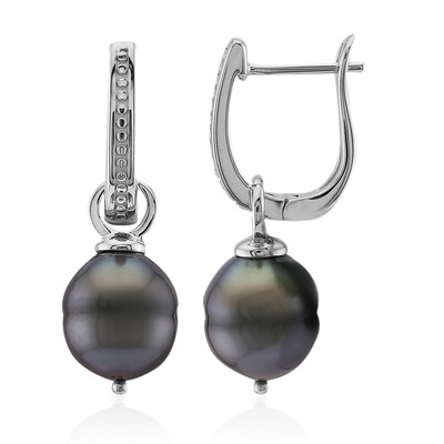 Tahitian Pearl Silver Earrings (TPC)