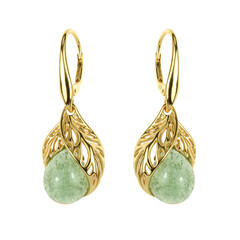 Green Quartz Silver Earrings