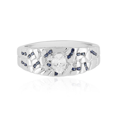 White Sapphire Silver Ring (Adela Silber)