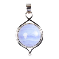 Blue Chalcedony Silver Pendant