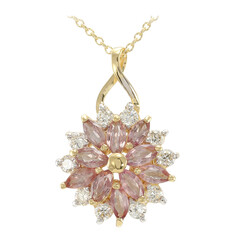 18K Unheated Padparadscha Sapphire Gold Necklace (AMAYANI)