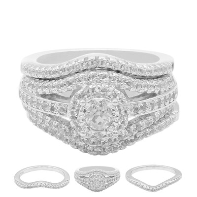 White Topaz Silver Ring