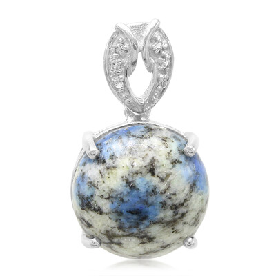 K2 Mountain Azurite Silver Pendant