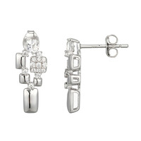 White Topaz Silver Earrings (Adela Silber)