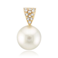 18K White South Sea Pearl Gold Pendant (Michelle Albala)