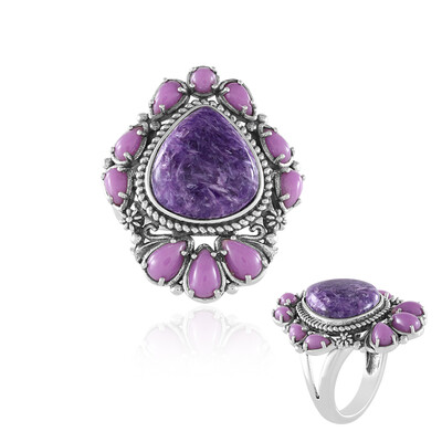 Charoite Silver Ring (Desert Chic)