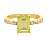 Lemon Quartz Silver Ring
