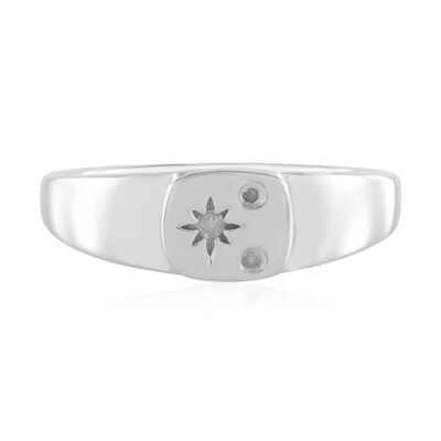 I2 (I) Diamond Silver Ring