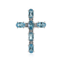 Swiss Blue Topaz Silver Pendant