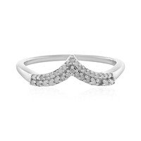 I2 (I) Diamond Silver Ring