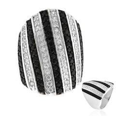 Black Spinel Silver Ring