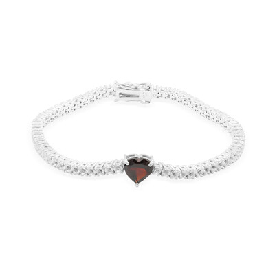 Garnet Silver Bracelet