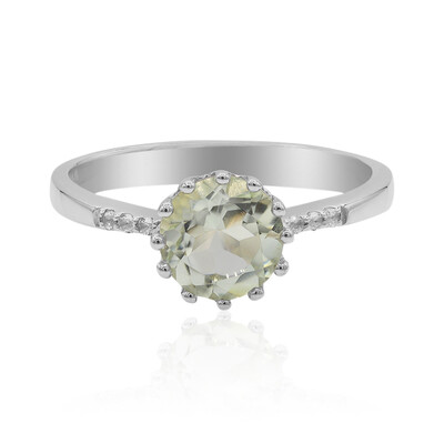 Green Amethyst Silver Ring