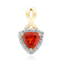 9K AAA Mexican Fire Opal Gold Pendant