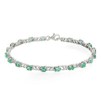 Zambian Emerald Silver Bracelet