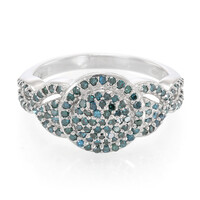 Fancy Diamond Silver Ring