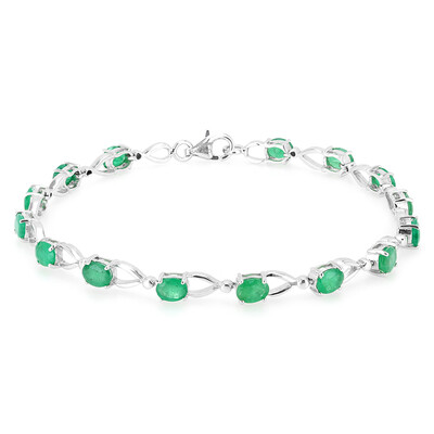 Zambian Emerald Silver Bracelet
