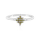 SI1 Yellow Diamond Silver Ring