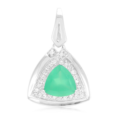 Green Chalcedony Silver Pendant