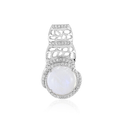 Rainbow Moonstone Silver Pendant
