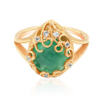Green Chalcedony Silver Ring