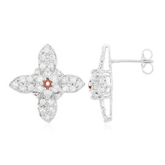 Sunset Ruby Silver Earrings