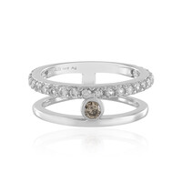I3 Champagne Diamond Silver Ring (de Melo)