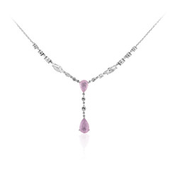 Purple Pastel Quartz Silver Necklace