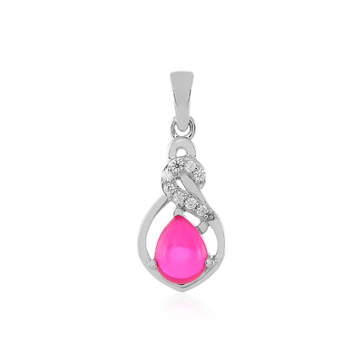 Pink Ethiopian Opal Silver Pendant
