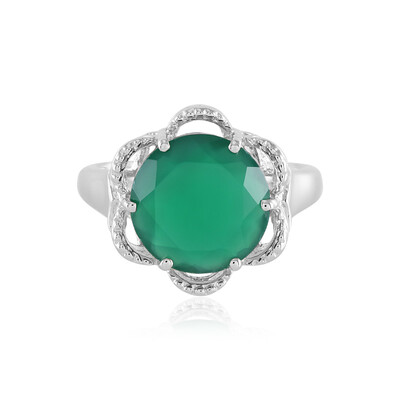 Green Onyx Silver Ring (Adela Silber)