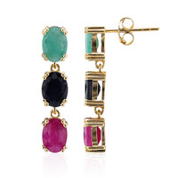 Brazilian Emerald Silver Earrings